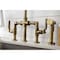 Kingston Brass KS2333KL Industrial Style Bridge Kitchen Faucet with Brass Sprayer, Antique Brass KS2333KL - alternate 6